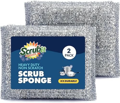SCRUBIT Scrub Sponges for Kitchen, Non-Scratch Dish Sponges, Heavy Duty Steel by SCRUBIT