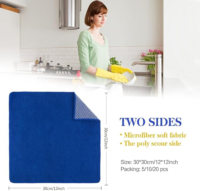 SINLAND Dish Cloth for Washing Dishes Kitchen Washcloth Cleaning Cloth - Image 2