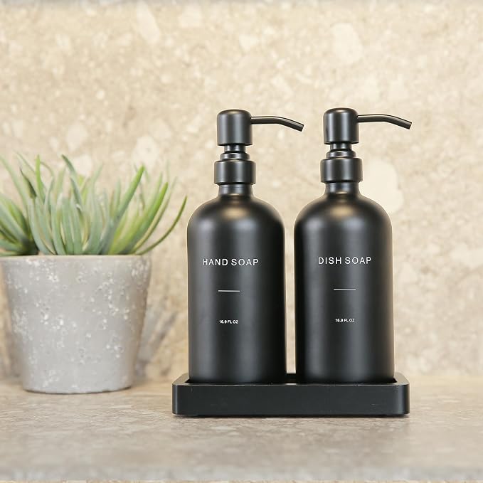 Prus Waso Matte Black Soap Dispenser Set | Kitchen Soap Dispenser Set - Image 6