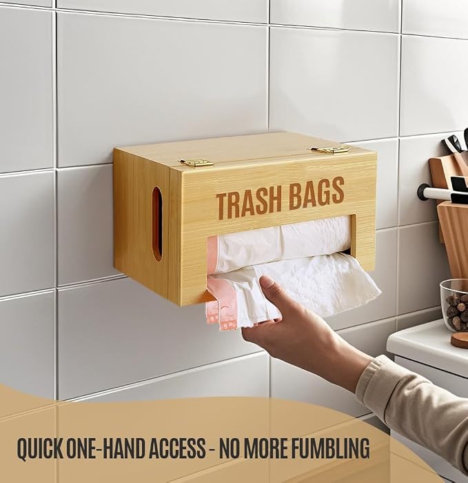 Bamboo Trash Bag Dispenser Holder - Image 5