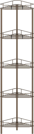 HuggieGems Metal Floor Standing Corner Shower Caddy, 5 Tier by HuggieGems