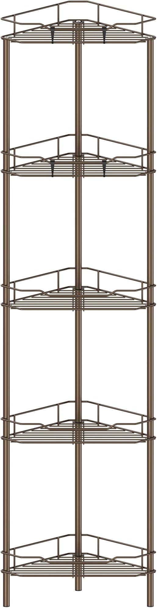 HuggieGems Metal Floor Standing Corner Shower Caddy, 5 Tier by HuggieGems