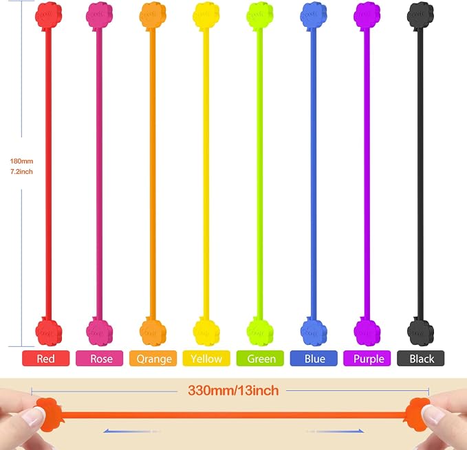 SOOOEC Magnetic Cable Ties 8 Pack, Cute Cloud 7.2" Silicone 8 Colors | Strong - Image 7