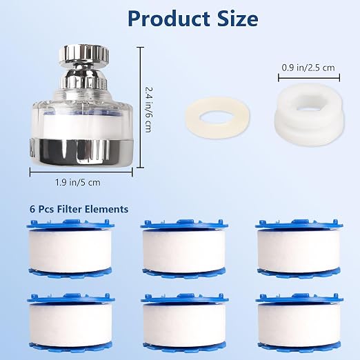 7Pcs Sink Water Filter with Filter Elements Set, Universal Sink Faucet Filter - Image 7