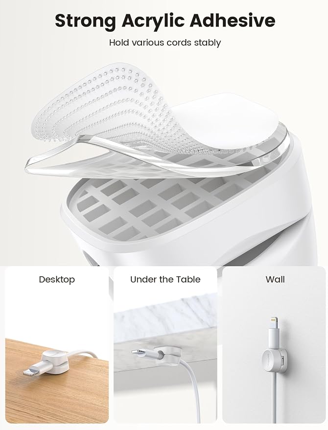 Lamicall 12 Pack Spring Cord Organizer, Cable Management Clips | Office Desk - Image 4