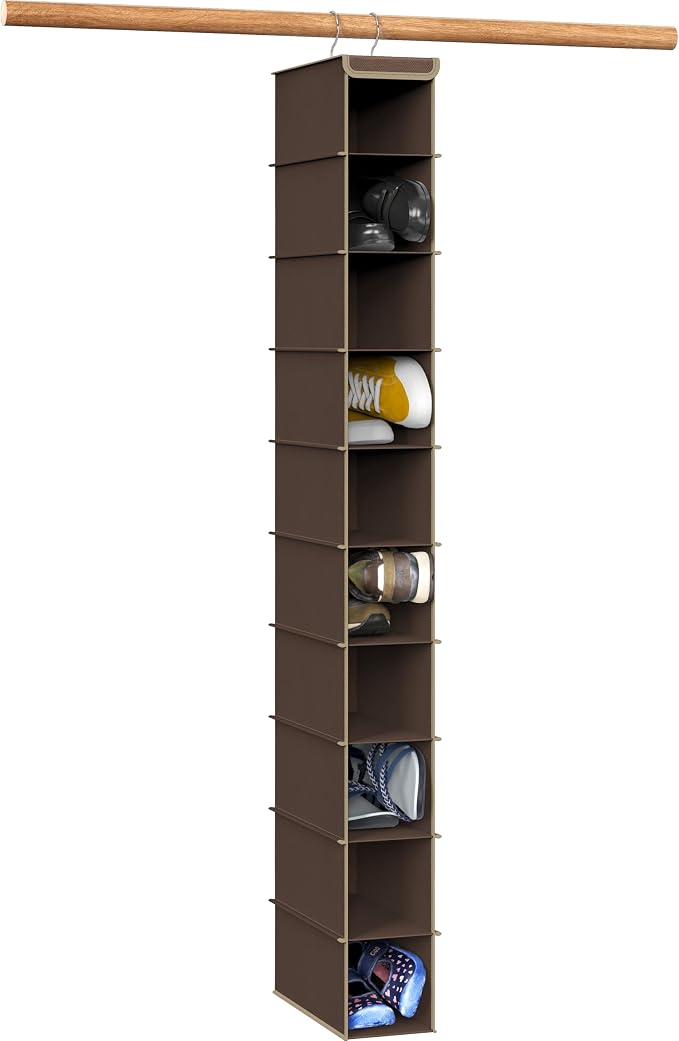 Simple Houseware 10 Shelves Closet Hanging Shoe Organizer, Holds Up to 20 lbs by SimpleHouseware