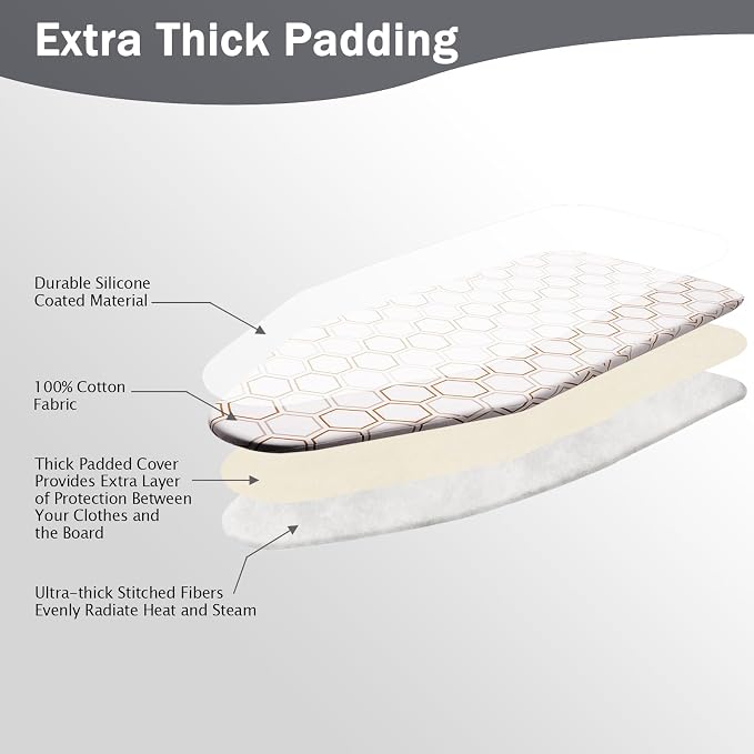 SheeChung Ironing Board Cover and Pad 18"x49", Wide Ironing Board Cover - Image 5