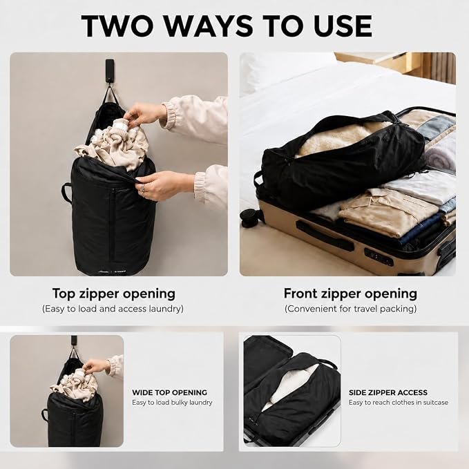 Travel Laundry Bag, Foldable Dirty Clothes Bag - Image 2