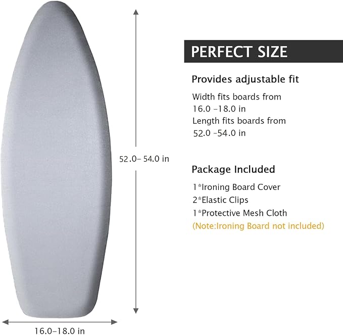 SheeChung Ironing Board Cover and Pad 18"x54", Scorch and Stain Resistant - Image 2