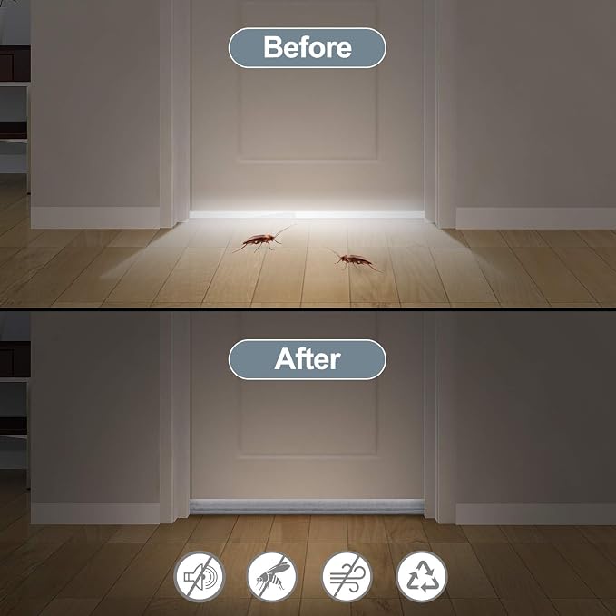 GDHOMM Door Draft Stopper for Bottom of Doors, Door Sweep Gap Filler Soundproof - Image 5