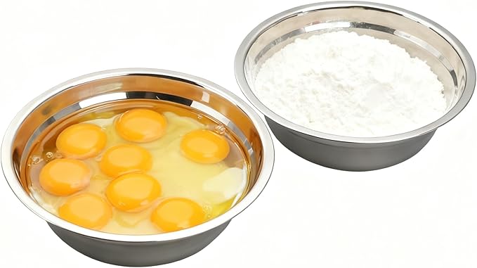 Zopnny 4 Pcs Stainless Steel Mixing Bowls, Metal Nesting Mixing Bowl, Prep Bowls for Meal Prep, Cooking, Baking