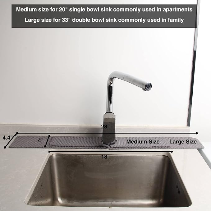 18'' Kitchen Sink Faucet Absorbent Mat, Fabric | Sink Splash Mat|Faucet Drip - Image 5