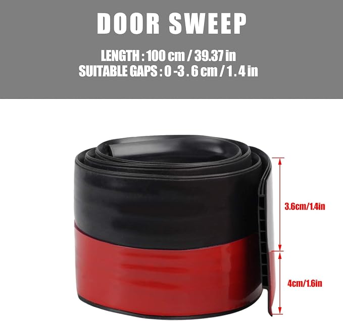 Upgraded Door Draft Stopper for Large Gap, Widened Door Sweep Seal Gap Up to - Image 2