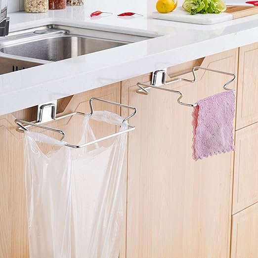 2 Pcs Large Stainless Steel Trash Bag Holder - Image 6