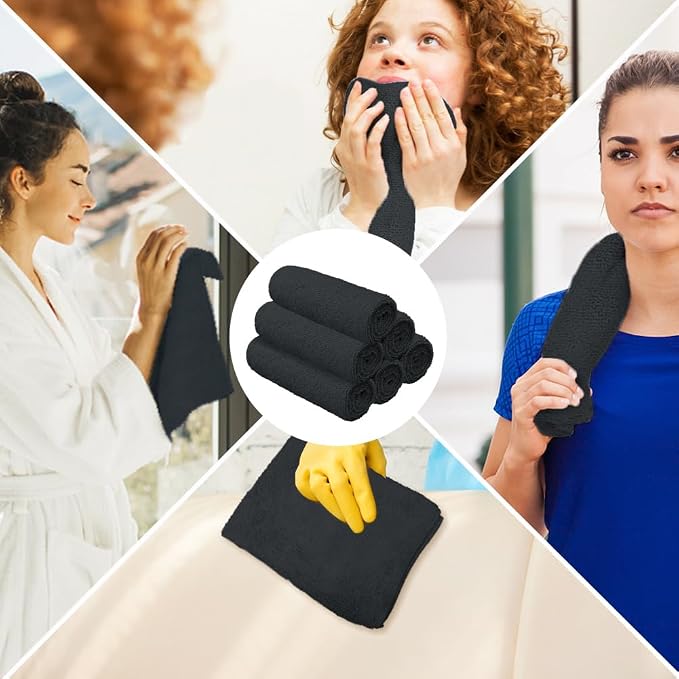 Orighty 6-Pack Black Hand Towels, 16x28 inch Microfiber Gym Towels | Quick - Image 7