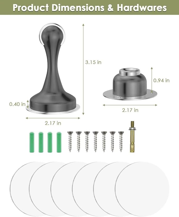 Door Stoppers Magnetic Door Catch, Stainless Steel Magnetic Door Stop 2 Pack - Image 6