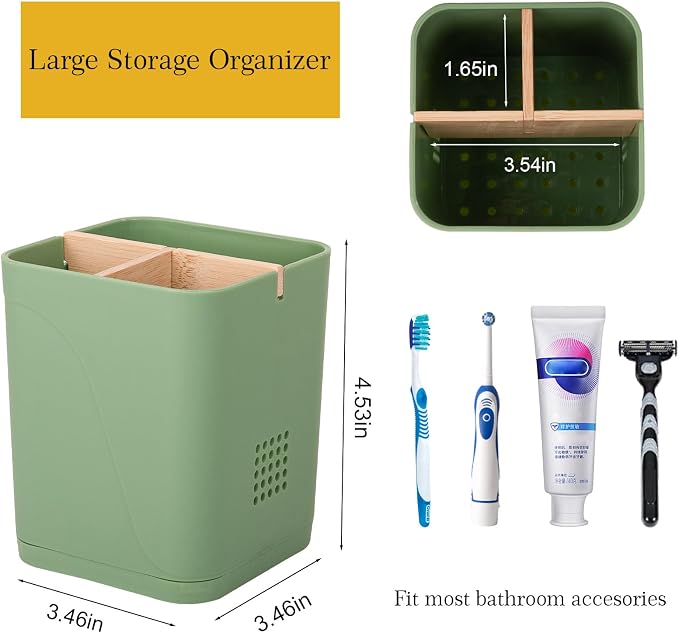 Electric Toothbrush Holder Tooth Brush and Toothpaste Organizer, Drainage Holes - Image 4