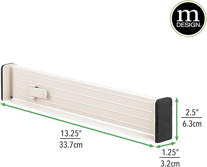 mDesign Set of 4 Drawer Dividers – Expandable Drawer Organiser Set - Image 4