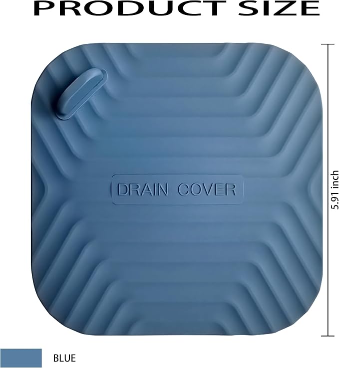 2 Pcs Blue Shower Drain Cover Tub Stopper | Sewer Anti-Odor Mat Deodorizing - Image 2
