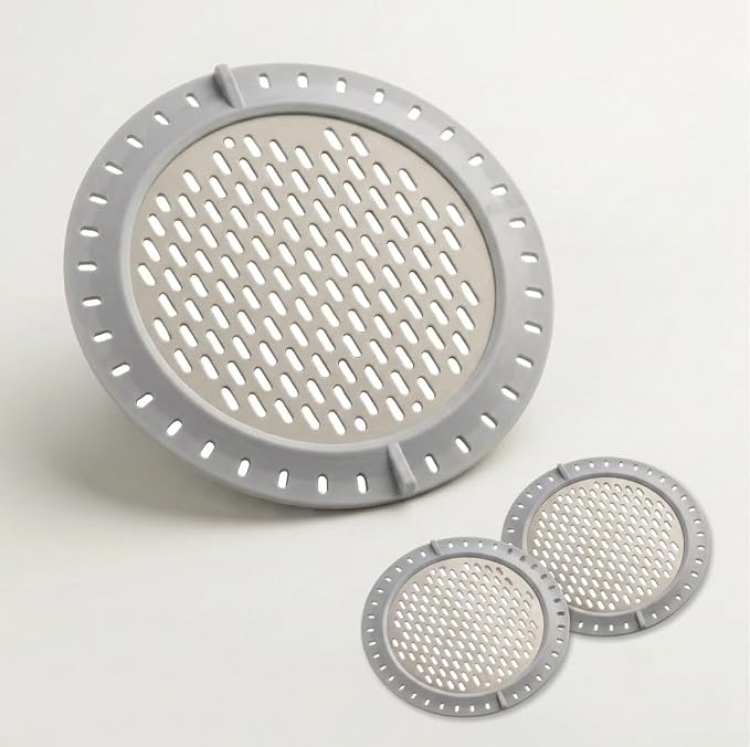 2 Pack Round Shower Drain Hair Catcher Stainless Steel | Anti-Clog Hair Stopper by Absorich