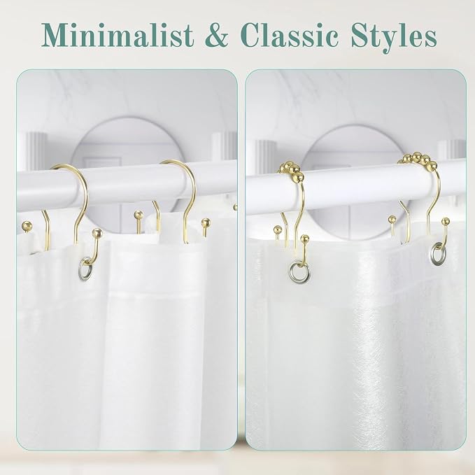 Shower Curtain Hooks, Stainless Steel Shower Curtain Hangers, Minimalist Shower - Image 7