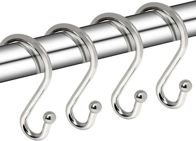 Metal Shower Curtain Hooks, Rust Proof Shower Curtain Hooks Rings, Durable S by Gidse