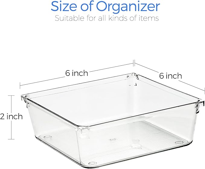 Ravinte 6 Pack Drawer Organizer, Non-Slip Pads, - Image 3