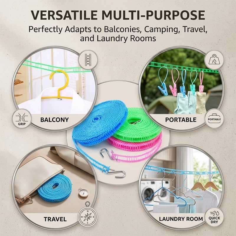 2026 Upgrade 3 PCS Windproof Clothesline - Image 5
