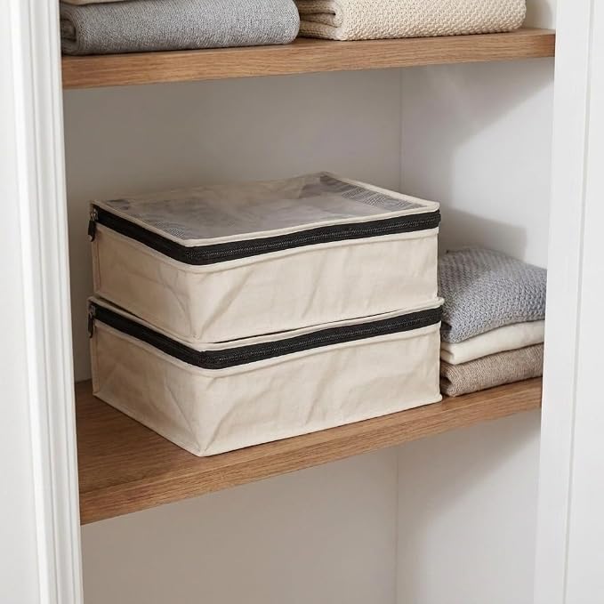 Household Essentials Canvas Sweater Storage Bags, Breathable Cotton, Under-Bed - Image 10