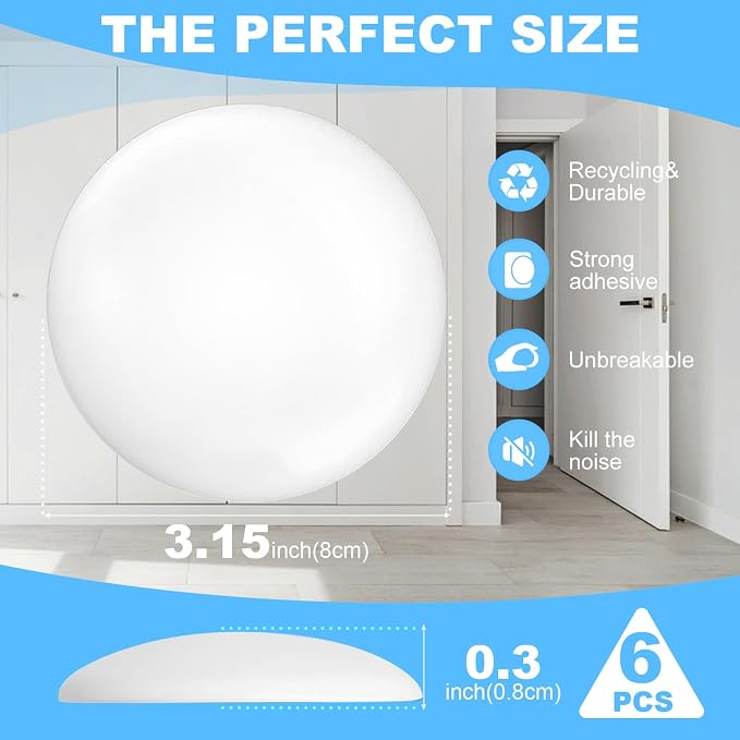JZWBLILY Door Stoppers for Wall, Door Knob Wall Protector 3.15", Self Adhesive - Image 2