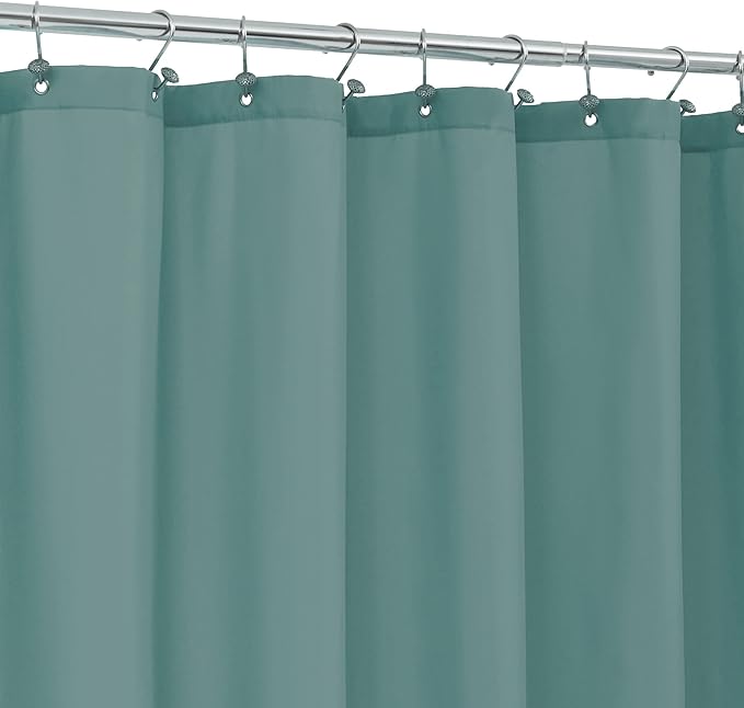 ALYVIA SPRING Extra Long Waterproof Fabric Shower Curtain Liner Teal by ALYVIASPRING