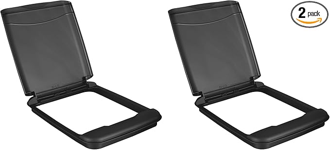 Rev-A-Shelf 35 Quart Garbage Can Lid for Base Kitchen and Bathroom Cabinet, Replacement Plastic Trash Bin Lid Only, Black, RV-35-LID-18-1-40, (2 Pack)