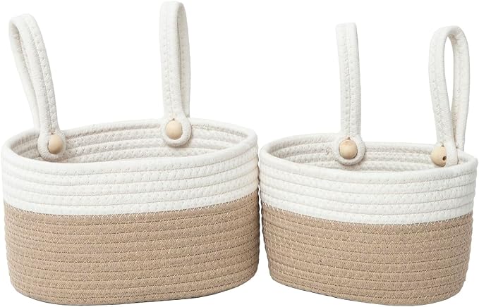 YAHUAN Cotton Hanging Basket for Organizing Hanging Wall Basket by YAHUAN