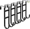 FYY Over the Door Hooks, Double-Hanger 4 Pack, Fits Doors 1.6" Black | Heavy by FYY