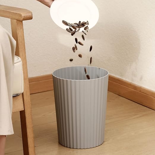 JiatuA Small Bathroom Trash Can Plastic Wastebasket Garbage Can Grey | Sturdy - Image 5