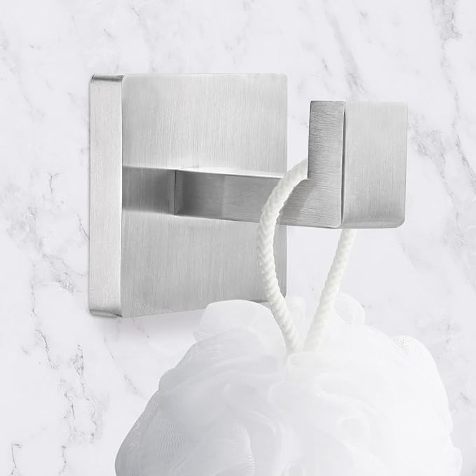 IBosins 4-Pack Towel Hooks Hand Towel Holder Bathroom Robe Hanger Silver | - Image 2