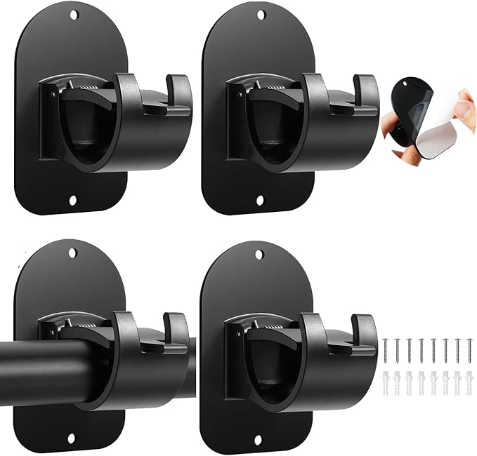 No Drill Curtain Rod Holder Hangers by CADORASTY