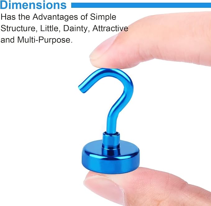 DIYMAG Magnetic Hooks 20pcs 30lbs+ Cruise Essentials 2026 Magnet Hook Blue - Image 5