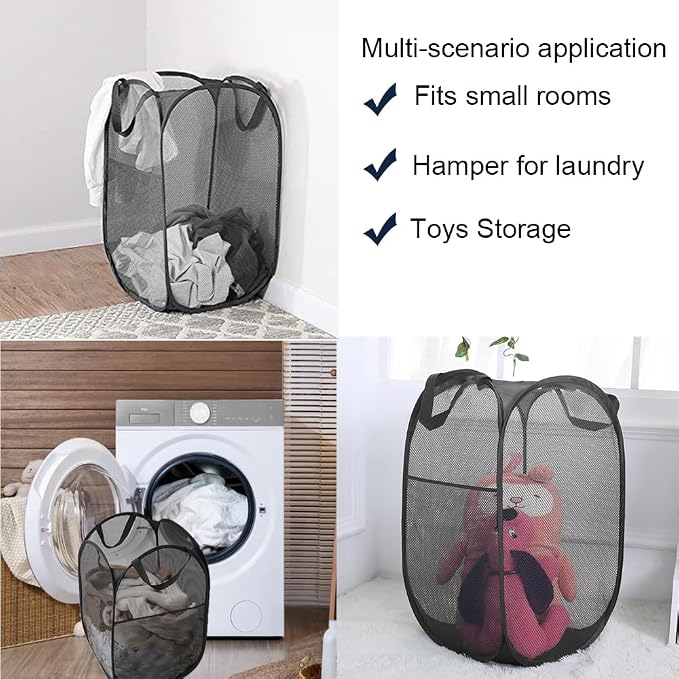 Mesh Pop up Laundry Hamper - Image 4