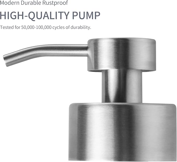 Enra Silver Soap Dispenser, Glass Hand Soap Dispenser Liquid Pump Bottle | 12oz - Image 3