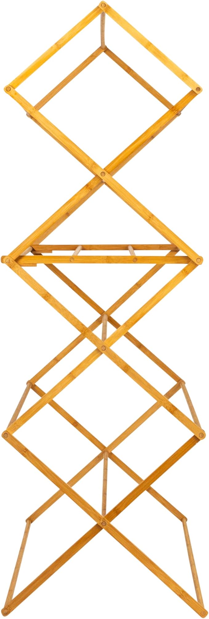 Household Essentials Bamboo Oversized Clothes Drying Folding Rack, Upscale - Image 6