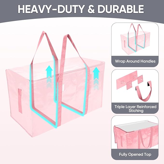 TICONN 2 Pack Extra Large Moving Bags Heavy Duty - Image 3