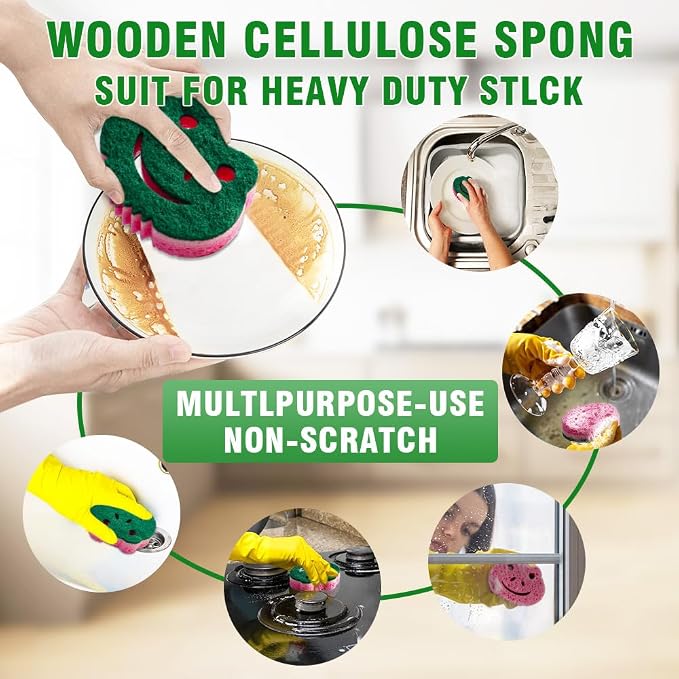 12 Pack Scrub Sponge, Bulk Sponges, Dual-Sided Multi-Functional Premium - Image 4