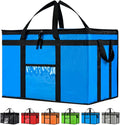 NZ home Insulated Bags for Food Delivery (3XL PRO) Grocery Shopping Cooler Bag, Pizza Delivery, Hot & Cold Catering Tote, Reusable, Foldable & Heavy Duty (4 Pack, Blue)