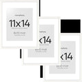 Homeforia White Frame 11x14 Wood, High End Oak 11x14 Picture Frames with Mat 8x10, 11 x 14 White Wooden Poster Frame Matted to 8 x 10 inch Photo, 14by11 Thin Frames, Tempered Glass, Wall Kit, Set of 3