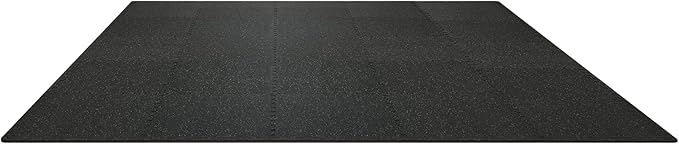 VEVOR 0.56Inch 100sq.ft 25 Tiles Gym Flooring for Home Gym, Rubber Top with High Density EVA Foam, 25 x 25In Gym Floor Exercise Equipment Mats, Interlocking Gym Mats, Puzzle Workout Mats, Black & Gray