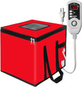 Bread Proofing Box with Heater, Foldable Sourdough Dough Proofer with 33-122℉ Temperature Control,Starter Warmer for Making Bread, Pizza,Yogurt, Natto and Handmade Soap Red, 13.8 * 13.8 * 13.8inch