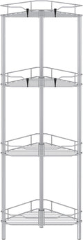 HuggieGems Metal Floor Standing Corner Shower Caddy, 4 Tier by HuggieGems
