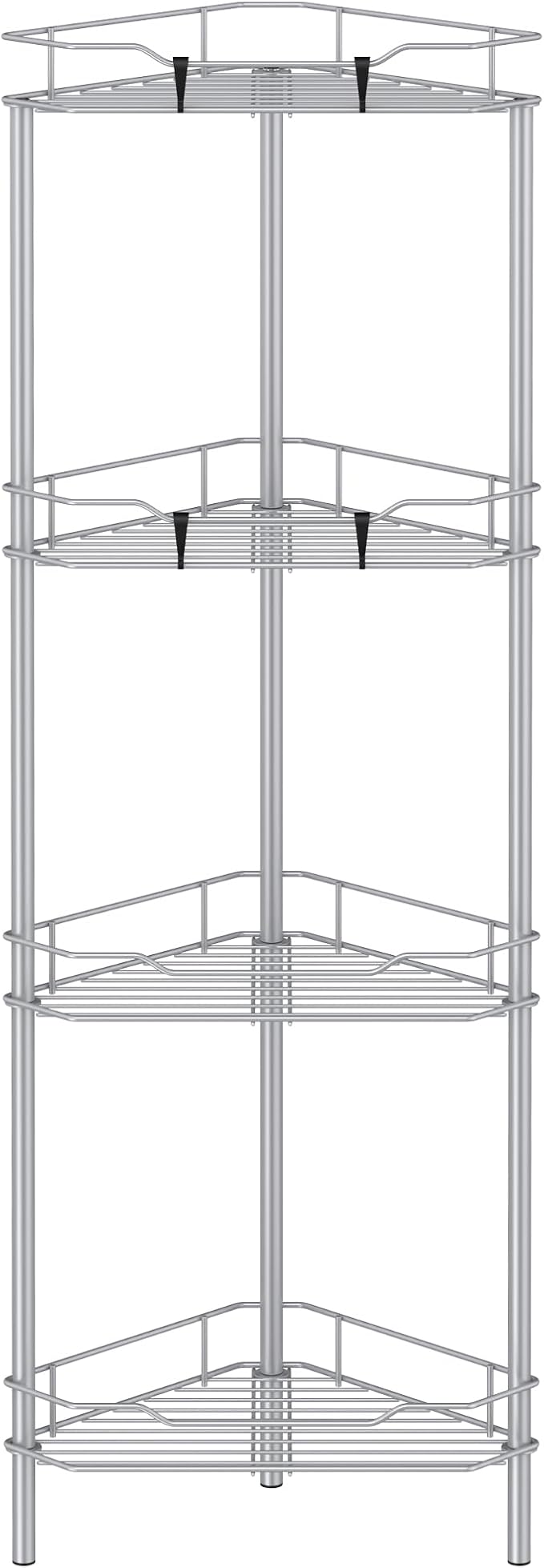HuggieGems Metal Floor Standing Corner Shower Caddy, 4 Tier by HuggieGems