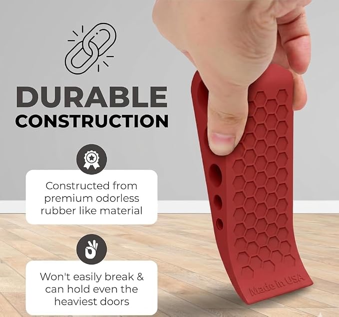 Door Stoppers Red for Bottom of Door Premium Floor Rubber Door Stop Wedge Made - Image 6